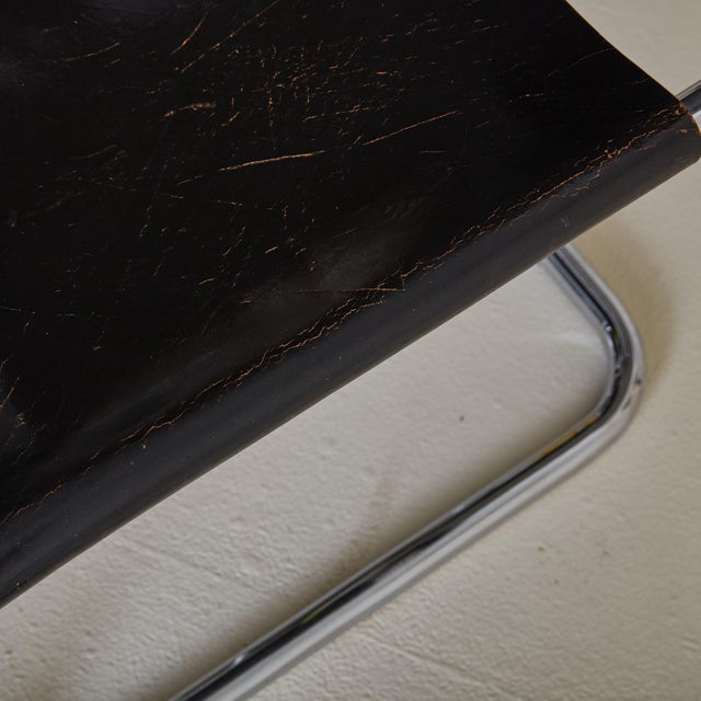 ‘Mr10’ Black Leather Chair by Mies Van Der Rohe, Usa 1970s For Sale - Image 11 of 12