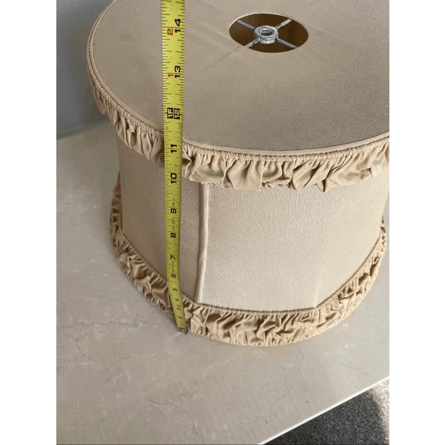 Tan Vintage French Style Hexagonal Drum Lamp Shade For Sale - Image 8 of 9