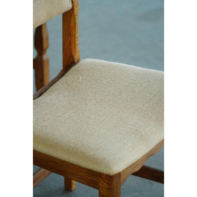 Mid-Century Modern Oak & Hessian Dining Chairs from Henning Kjærnulf, 1960s, Set of 8 For Sale - Image 17 of 18