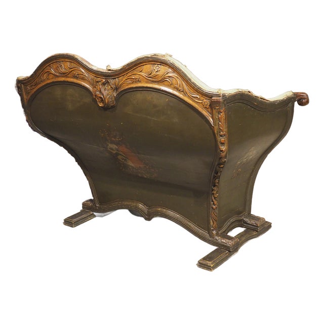 Rare 18th Century English Lacquered Curricle Gig Seat With Coat of Arms For Sale