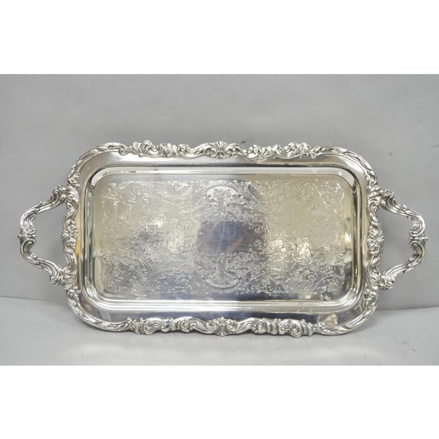 Vintage Fb Rogers Victorian Silver Plated Narrow Serving Platter Bar Tray For Sale - Image 13 of 14