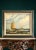 Green Early 20th Century Nautical Oil Painting, Boats on Fishing Trip, Signed E. Ponthier, Framed, 31"w For Sale - Image 8 of 9