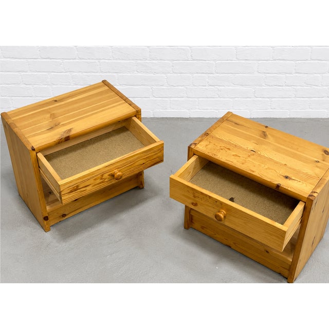 Pair Swedish Mid Century Modern Pine Nightstands, C. 1970’s For Sale In New York - Image 6 of 13