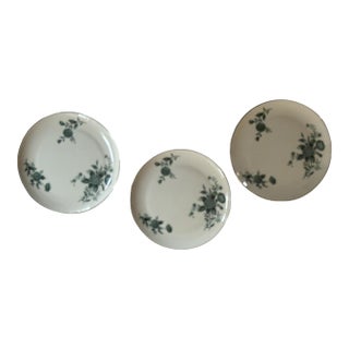 1960s Pickard Ravenswood 8 Inch Dinner Plates Green Floral - Set of Three (3) For Sale