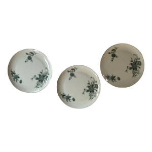 1960s Pickard Ravenswood 8 Inch Dinner Plates Green Floral - Set of Three (3)