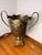 Vintage Extra Large Neoclassical Footed Trophy Urn | Ornate Scalloped Vase/Urn/Champagne Bucket For Sale - Image 4 of 16