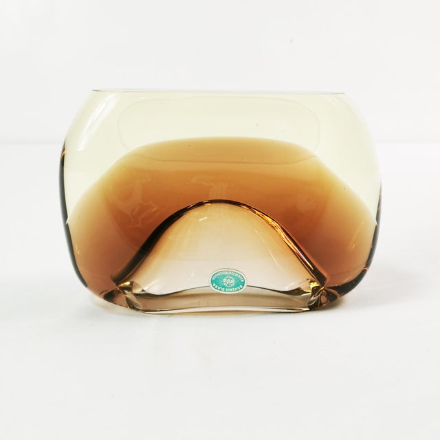 Brown Vintage Art Glass Ashtray by Miloslav Klinger, Czechoslovakia, 1960s For Sale - Image 8 of 14