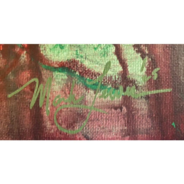 Abstract 2025 "025-25" Abstract Expressionist Crimson & Forest Green Painting by Mark Lewis For Sale - Image 3 of 5