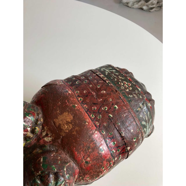 Painted Wood Elephant Figure, 1960s For Sale - Image 9 of 15