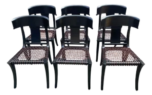 Modern Klismos Ebony Dining Chairs - Set of 6