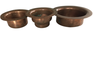 Vintage Copper Bowls, 1950s, Set of 3