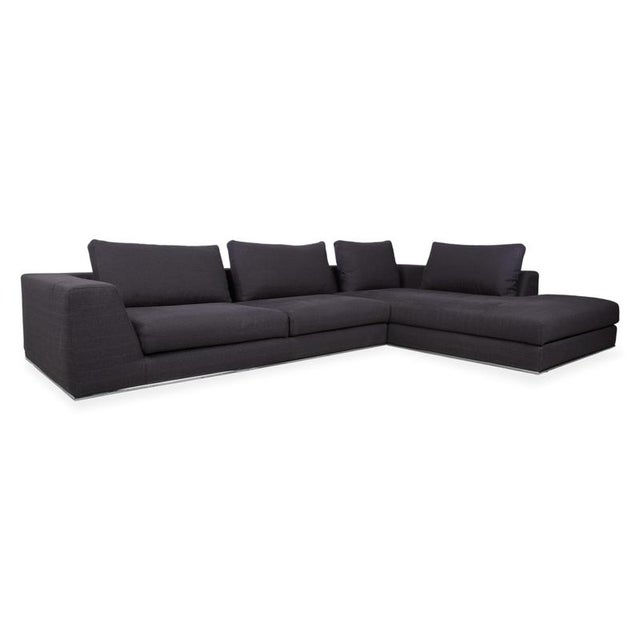 Liverpool Fabric Corner Sofa Blue Grey Sofa from La Nuova Casa For Sale - Image 13 of 13