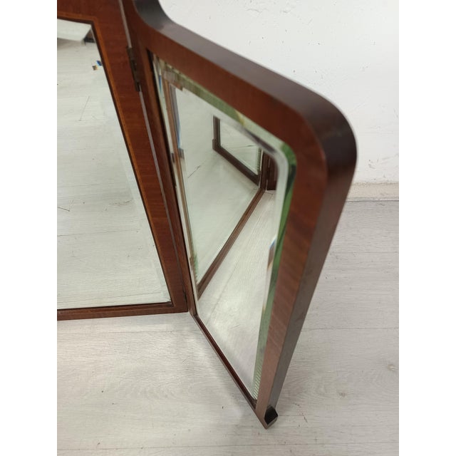 Antique Walnut Triptych Mirror For Sale - Image 10 of 15