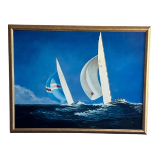 Oversized “Regatta” Acrylic Original Painting For Sale