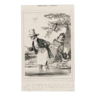Paul Gavarni, Impressions of Ménage, Plate 6, Lithograph by Paul Gavarni, Mid-19th Century For Sale