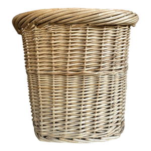 Vintage Woven Wicker Waste Paper Basket