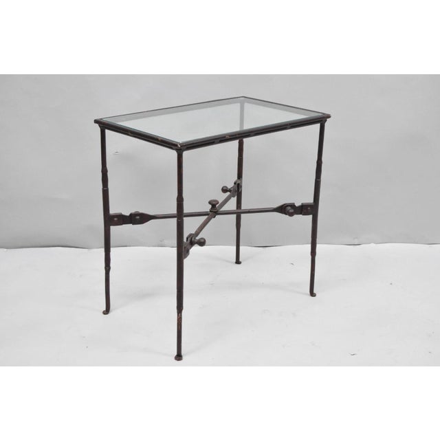 Industrial Late 20th Century Industrial Modern Giacometti Style Wrought Iron Side Table by Pottery Barn For Sale - Image 3 of 17