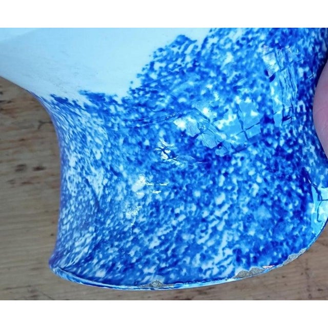 19thc Blue Spatter Ware Pitcher & Bowl Set For Sale In Los Angeles - Image 6 of 6
