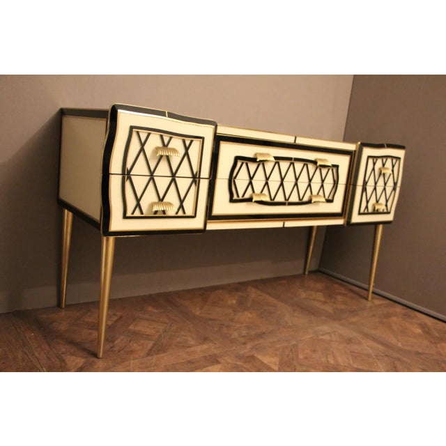 Vintage Italian Black and White Sideboard For Sale - Image 11 of 17