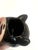 This vintage 80's Quail Ceramics panther wall vase features a striking black glossy glaze with textured indented spots....