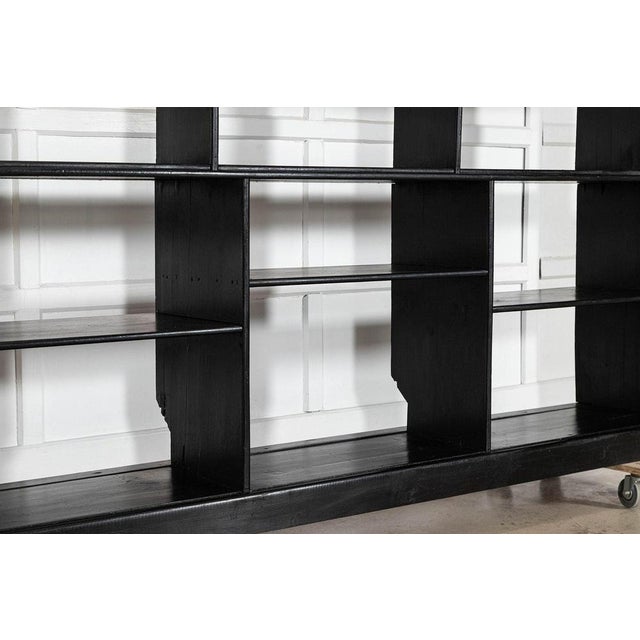 19th Century English Pine Ebonised Haberdashery Display Bookcase, 1890 For Sale - Image 6 of 17