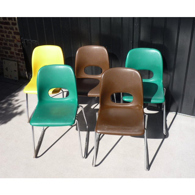 Modern Stahl-Color Chairs from Casal, 1980s, Set of 5 For Sale - Image 3 of 7