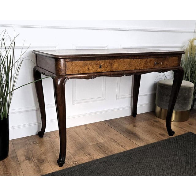 Brown Italian Walnut Burl Desk, 1940s For Sale - Image 8 of 11