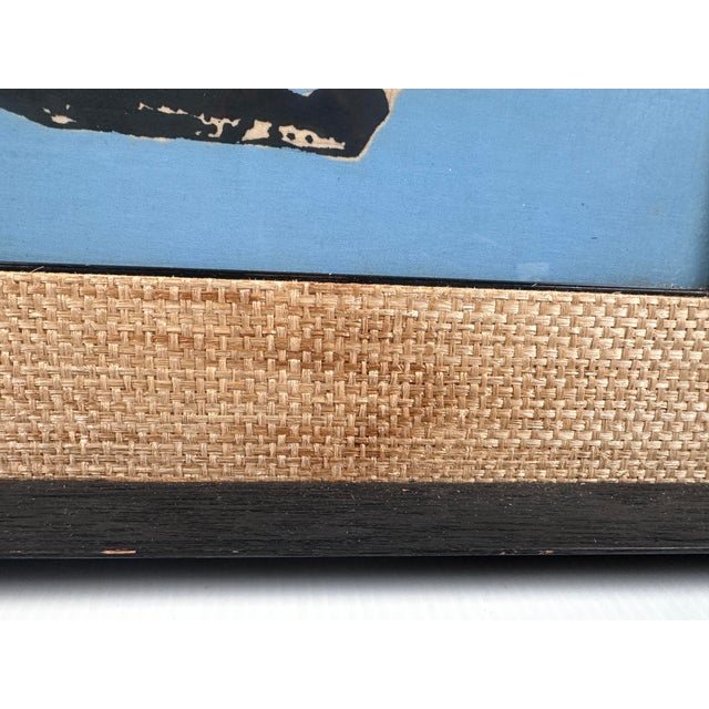 Mid-Century Modern Vintage Batik Style Horse Wall Art Framed Mid-Century Decorative Panel For Sale - Image 3 of 12