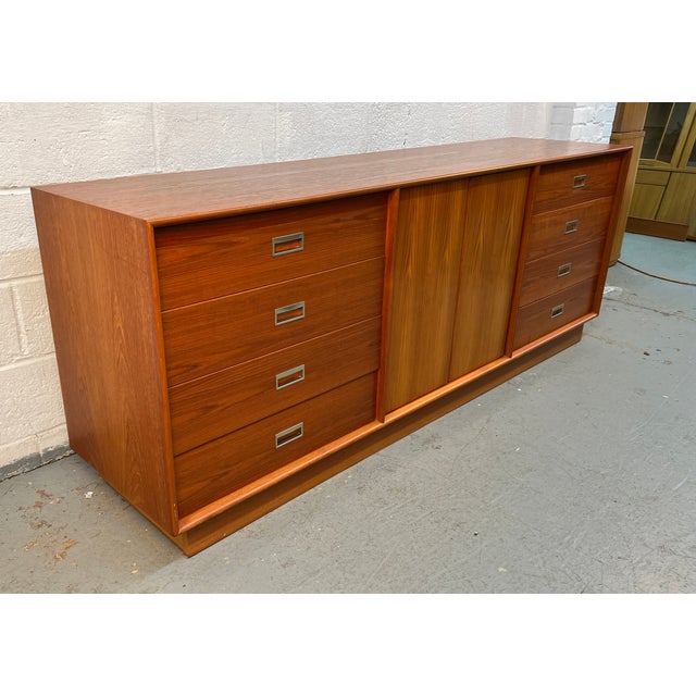 Mid-Century Modern Danish Teak Eight Drawer Dresser For Sale - Image 4 of 15