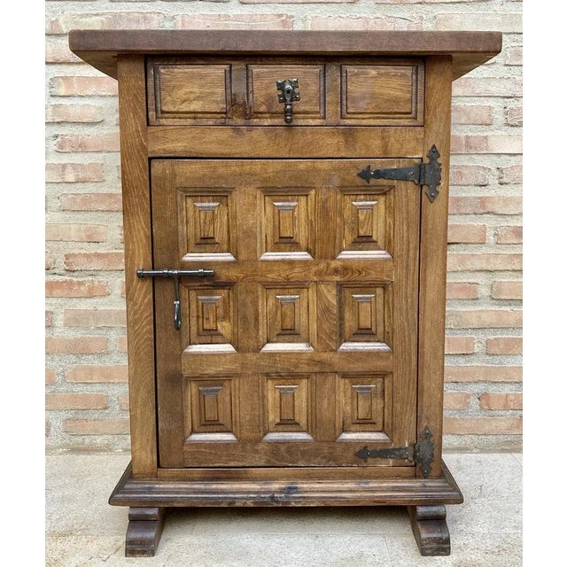 20th Century Spanish Carved Walnut Cabinet, 1940s For Sale - Image 11 of 11