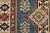 Kazak Rug 5′ X 6’8” Blue Wool Tribal Hand-Knotted Oriental Carpet For Sale - Image 9 of 12