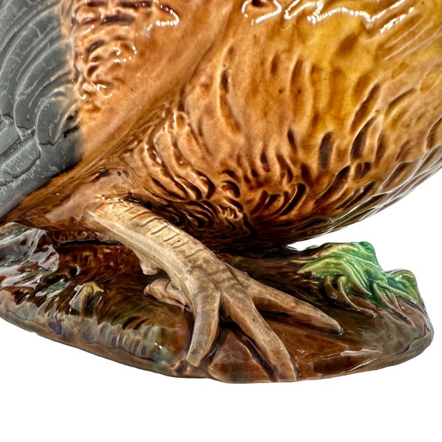 A George Jones Majolica Rooster Teapot, English, Ca. 1872 For Sale - Image 6 of 12