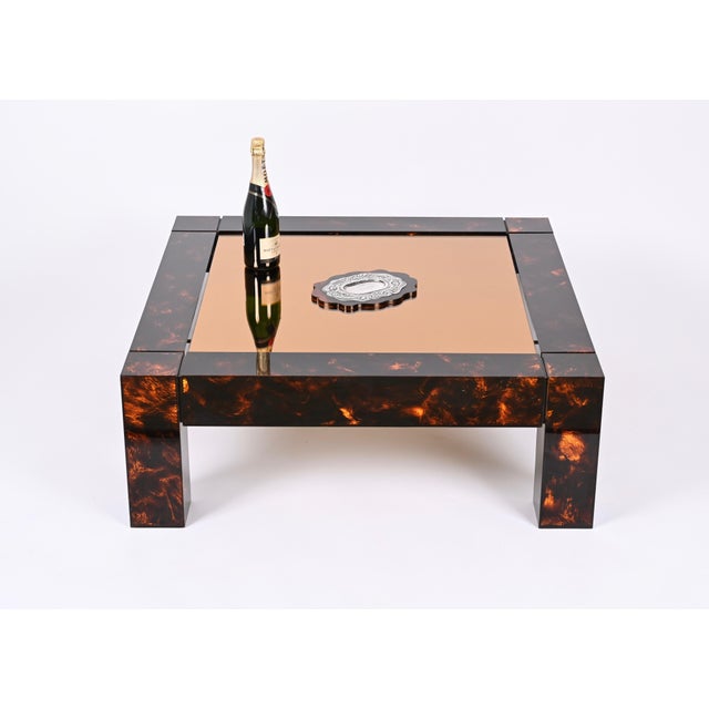 Mid-Century Vide Poche in Acrylic Tortoiseshell and Silver, 1970s For Sale - Image 11 of 18