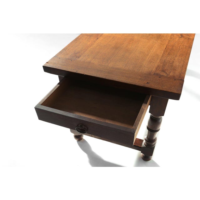 20th Century French Rustic Oak Dining Table, 1950s For Sale - Image 6 of 15