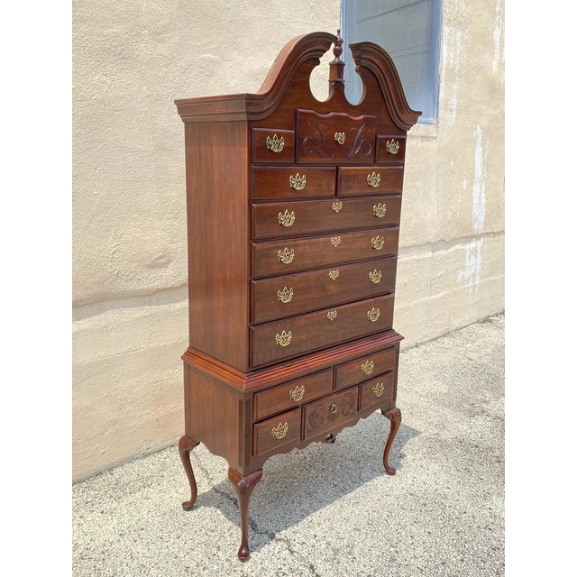 Vintage Thomasville Queen Anne Style Cherry Wood Highboy Tall Chest Dresser. Item features a tall impressive form, Queen...