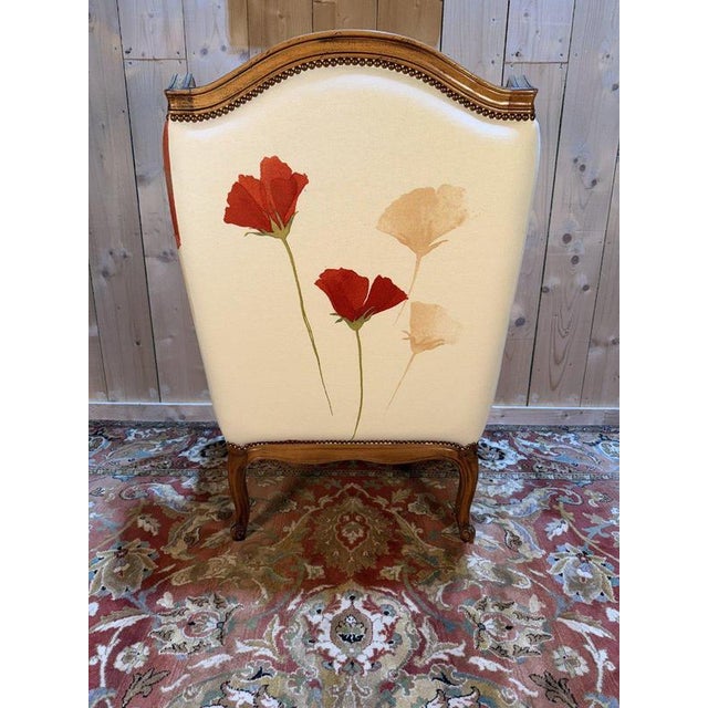Louis XV Wingback Chair, 1990s For Sale - Image 6 of 9