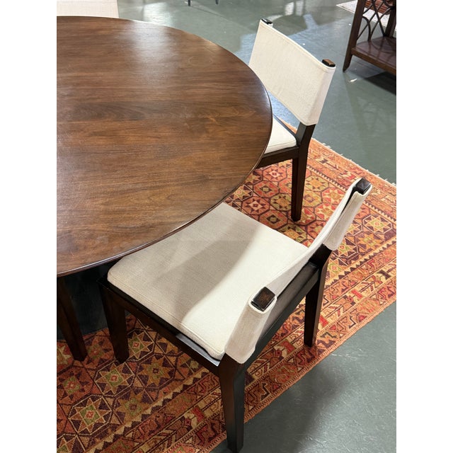 Early 21st Century Set of 5 Restoration Hardware Barlas Baylar Saddle Brown Oak Art Deco Dining Chairs For Sale - Image 5 of 9