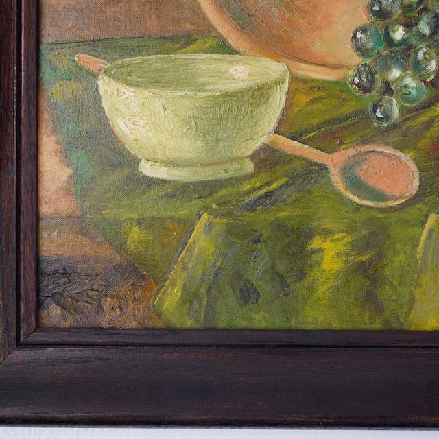 20th Century Vintage Primitive Still Life – Oil on Board For Sale In New York - Image 6 of 13