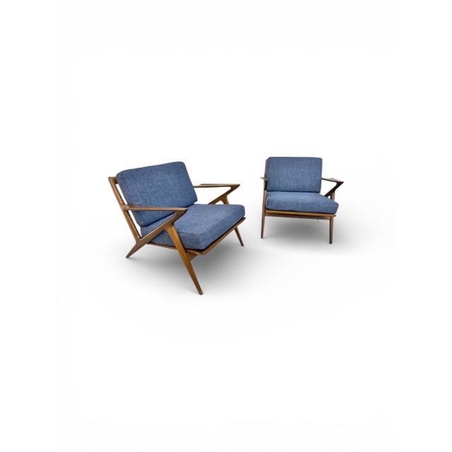 This listing is for a pair of Mid-Century Danish Modern Walnut “Z” Chairs. This stunning pair of vintage Danish Modern “Z”...