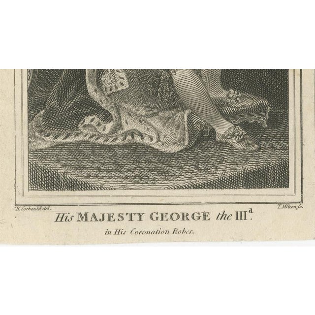 After Richard Corbould, King George III in Coronation Robes, Small Engraving, 1780 For Sale - Image 6 of 9