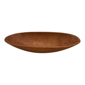 Vintage Primitive 17 3/4” Wooden Oval Dough or Trencher Bowl