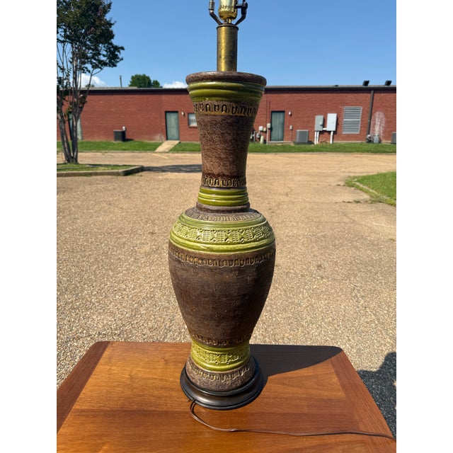 Vintage Italian Bitossi Handmade Lamp Add some serious mid-century magic to your space with this stunning Bitossi ceramic...