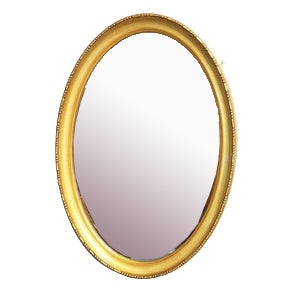 Victorian Oval Gilt Mirror For Sale