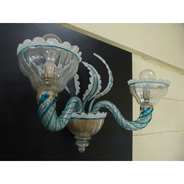 Gold & Green Murano Glass Wall Lights from Avem, 1960s, Set of 2 For Sale - Image 7 of 7