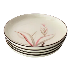Vintage MCM Winfield California Hand Crafted China "Dragon Flower" Salad Plates S/4