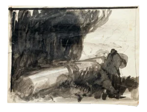 Abstract - Pencil and Watercolor Drawing by G. Galantara - Early 20th Century Early 20th Century