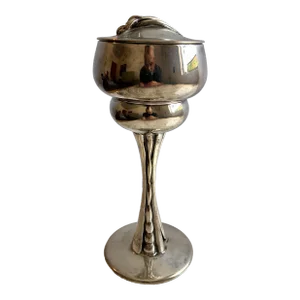 Richard Fishman, Sterling Silver Gilt Kiddush Cup Lidded Sculpture, Artist Designed Fine Judaica c., 1976