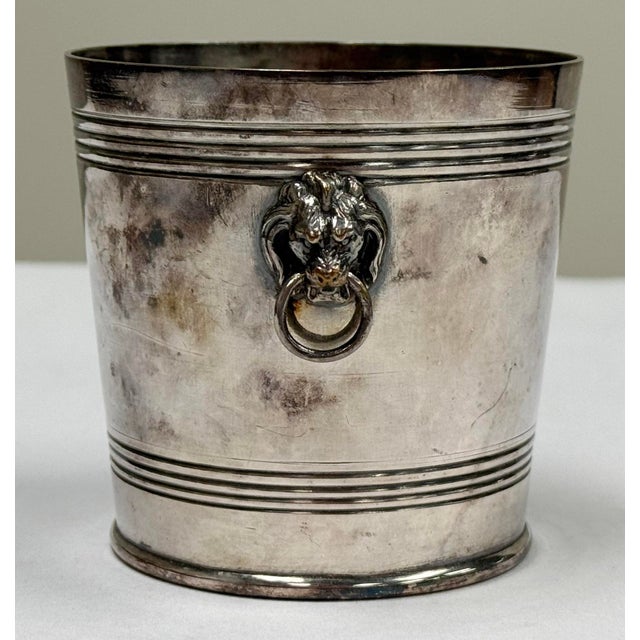 Vintage Petite Silverplate Jardienere With Lion Head Handles For Sale - Image 4 of 7
