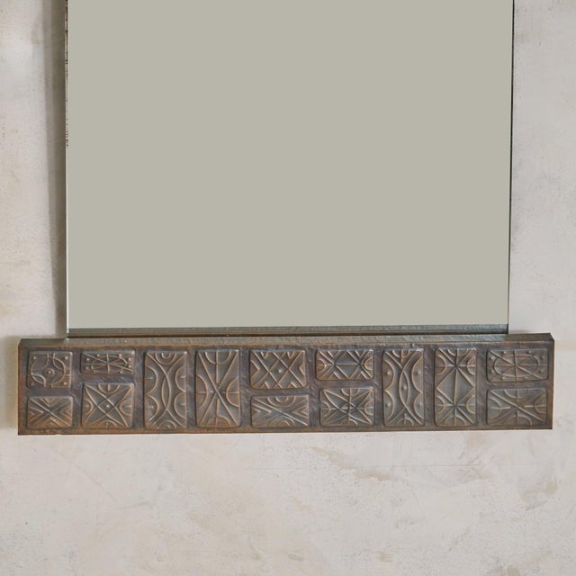 Metal Italian Copper Wall Mirror by Santambrogio E De Berti, 1960s For Sale - Image 7 of 12
