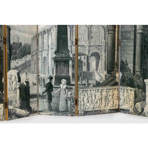Double-Sided Folding Screen in Metal & Wood by Maison Lacroix for Roche Bobois, 1980s For Sale - Image 4 of 13